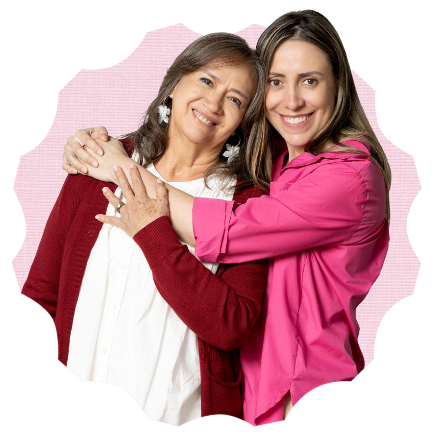 A mother and daughter sharing a happy moment